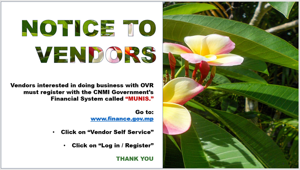 notice to vendors munis